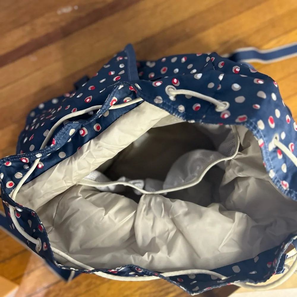 LeSportsac Navy Polka Dot Backpack - Navy with Red & White Dots